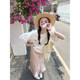 Ashy Snow kt head back printed embroidered loose short-sleeved T-shirt spring and summer white gray versatile lazy