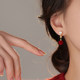 999 silver -red velvet ball pearl earrings This year's fate 2025 Snake New Year earrings New Year earrings
