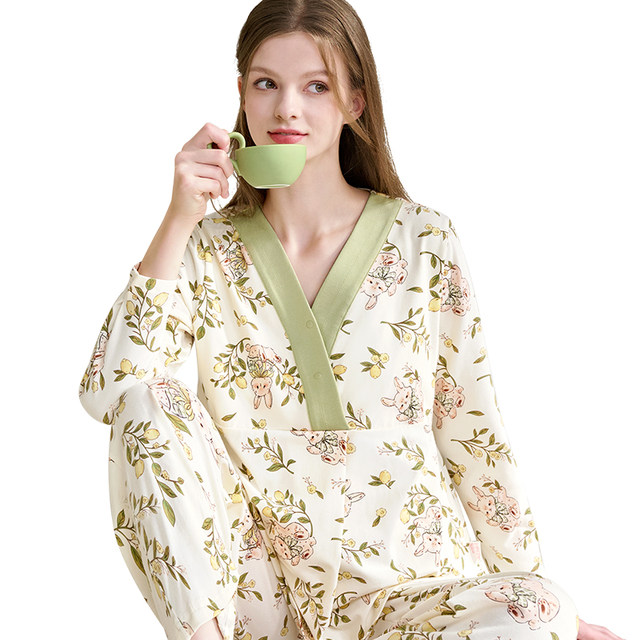 [Breast pad] Yatmao confinement clothes pure autumn and winter postpartum cotton pregnant women waiting for delivery breastfeeding and breastfeeding clothes home clothes