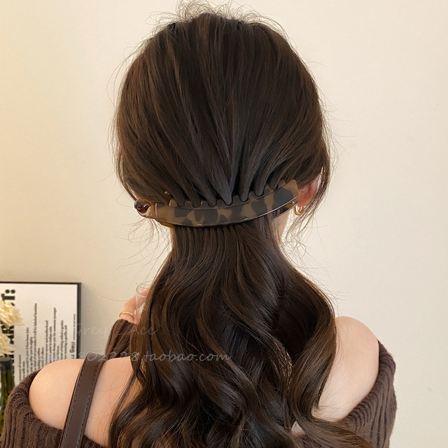 
Leopard Banana Clip Hair Clip Women's 2025 New High-end Temperament Twist Clip Vertical Clip High Ponytail Clip on the Back of the Head