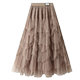 8828 Label European Skirt Women's Mid-length 2025 Spring and Summer Sweet Layered Puffy Cake Mesh Skirt