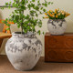 Retro flower pot bottle vintage earthenware jar magnesium mud flower pot flower pot flower pot B&B Wasabi wind black diamond floor decoration ornament
