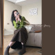 Mao Li Xiaoshi retro, old temperament casual half body A -line medium long skirt female autumn
