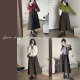 Mao Li Xiaoshi retro, old temperament casual half body A -line medium long skirt female autumn
