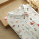 Literary and fresh double -layer gauze short -sleeved shirt Female summer large size cartoon print seven -point sleeve top new cotton
