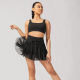 Korean super short skirt for women in summer high waist anti-exposure yoga fitness exercise mesh pleated puff tennis skirt
