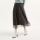 [Same style in the counter] Yifini/Yifei Houndstooth double-layer mesh commuter versatile A-line skirt and women's winter new