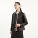 [Same style in the mall] Yifini/Yifei loose short fashionable high-end leather jacket for women versatile coats for women in winter new