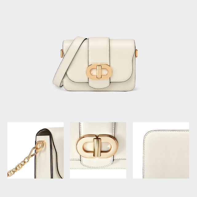 DISSONA women's bag DoubleD light luxury brand high-end chain small square bag genuine leather shoulder crossbody bag