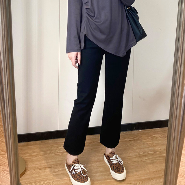 COCO large size jeans fat mm straight jeans women's 2025 spring and autumn new high-waist slimming nine-point pants elastic
