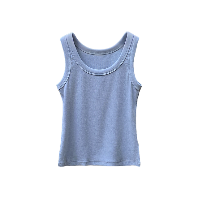 
Yellow pure cotton I-shaped suspender vest for women wearing inside and outside, new summer and autumn style beautiful top without chest pad