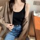 Summer 2025 new solid color suit with knitted base thin design top for women