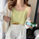 White cotton and linen suspender vest for women with inner wear 2025 summer new ice silk loose belly covering top