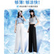 Black suit trousers for women in spring and summer 2025 new high-waisted floor straight loose slimming ice silk drooping pants