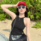 Black halter neck with chest pad suspender women's inner wear 2025 spring and summer new slim vest beautiful base top