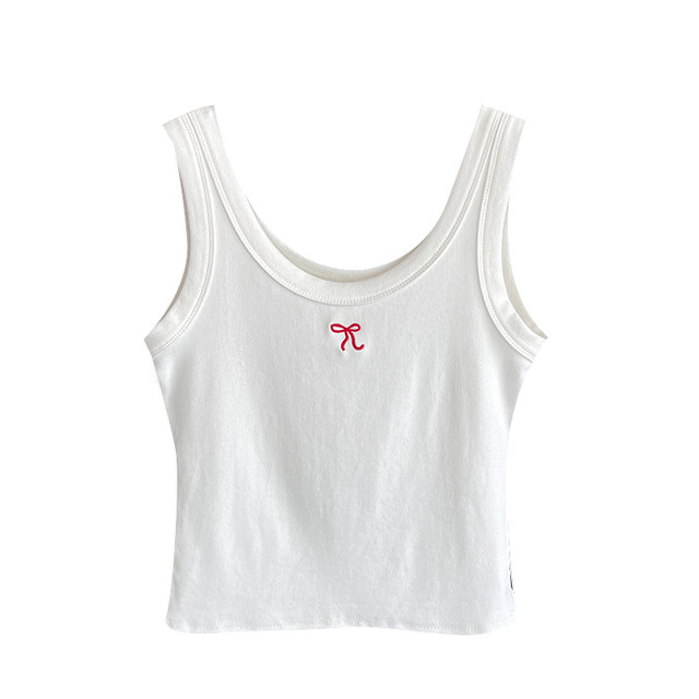 White and gray small camisole without breast pads for women, autumn new style, wide shouldered boxer bottoming, large size top to cover the side breasts