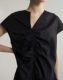 Nordic niche tot shirt skirt for women asymmetric slanted V-neck temperament slim pleated silhouette dress for women