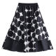 Discounted summer new loose dark solid color large polka dots personalized matching piece splicing casual versatile skirt umbrella skirt