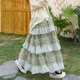 French niche design feel romantic and sweet multi-layer contrasting lace mesh skirt summer high-waisted A-line skirt looks good