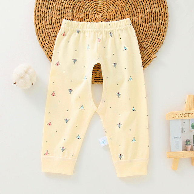 Baby autumn pants pure cotton spring new babies open crotch pants autumn and winter single -piece pajamas pants pants pants and children leggings
