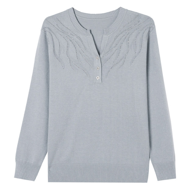 Mom autumn knitted top plus fat extra size women's clothing fashionable noble cardigan middle-aged and elderly loose thin sweater