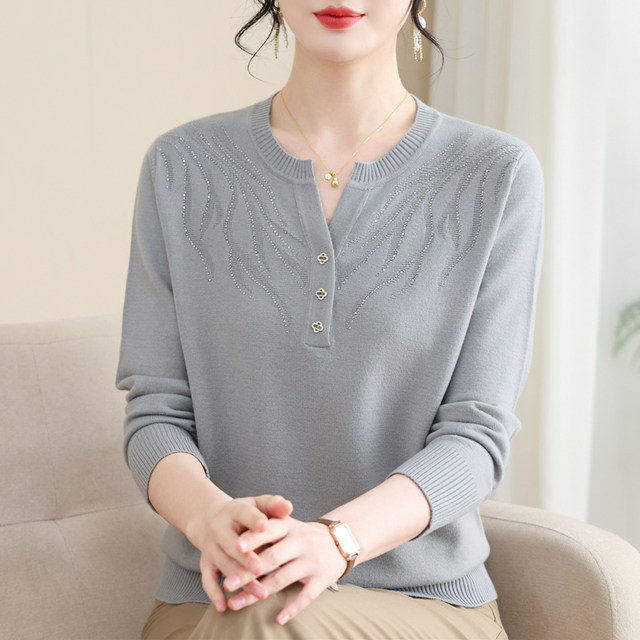 Mom autumn knitted top plus fat extra size women's clothing fashionable noble cardigan middle-aged and elderly loose thin sweater