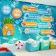 Internet celebrity baby children swimming pool hall wall mother and baby store decoration cultural layout glass sticker drawing image background