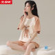 High-end pajamas for women, summer pure cotton short-sleeved shorts, cute student summer ladies home clothes two-piece set