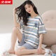 High-end pajamas for women, summer pure cotton short-sleeved shorts, cute student summer ladies home clothes two-piece set