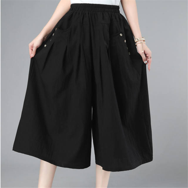 Clearance clearance counter withdraws extra large size fat mm300Jin [Jin equals 0.5kg] loose slimming wide-leg pants for women casual cropped pants for women