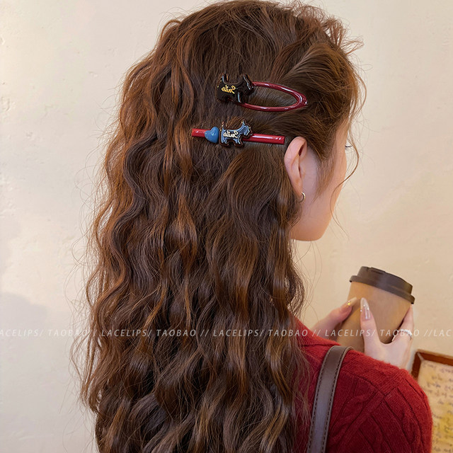 Cartoon puppy love hairpin female forehead hairpin 2025 new style side broken hair bangs clip high-end headwear