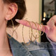Gold-colored ring earrings for women with high-end exaggerated atmospheric earrings 2025 new hot style simple temperament circle earrings