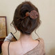 Autumn Maillard dry rose bead hair clip for women, high-end twist clip on the back of the head, hair clip, hair accessory for women