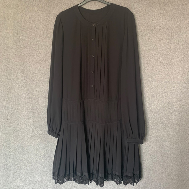 European and American fashion 2024 spring and autumn casual versatile OL style round neck long sleeve single product commuting long dress collection