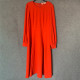 European and American fashion 2024 spring and autumn casual versatile OL style round neck long sleeve single product commuting long dress collection