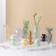 Qinyuanchun's new creative personality European-style double-layer inner knot glass vase home accessories hydroponic flower arrangement ornaments