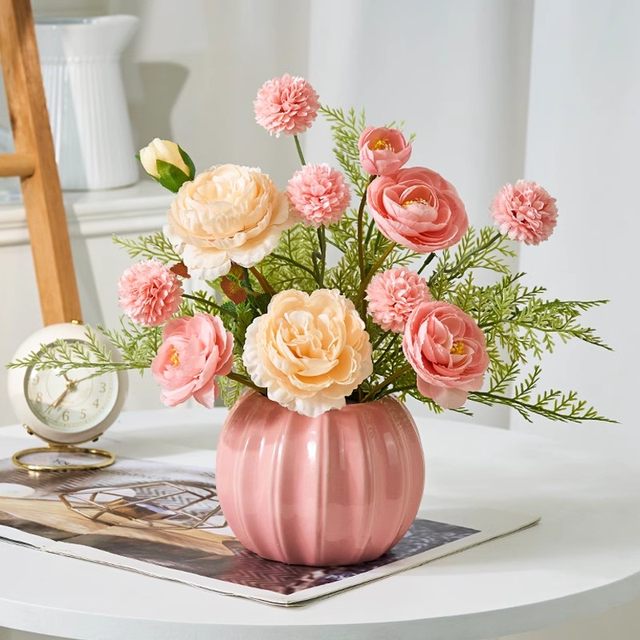 Simulation flower ornaments fake flowers dried flower bouquet home living room Putting flower art decoration high -end flower arrangement dining tables swinging flowers

