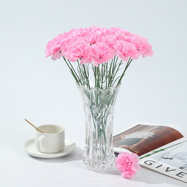 Carnation artificial flower fake flower living room dried flower decoration dining table vase home decoration light luxury floral decoration
