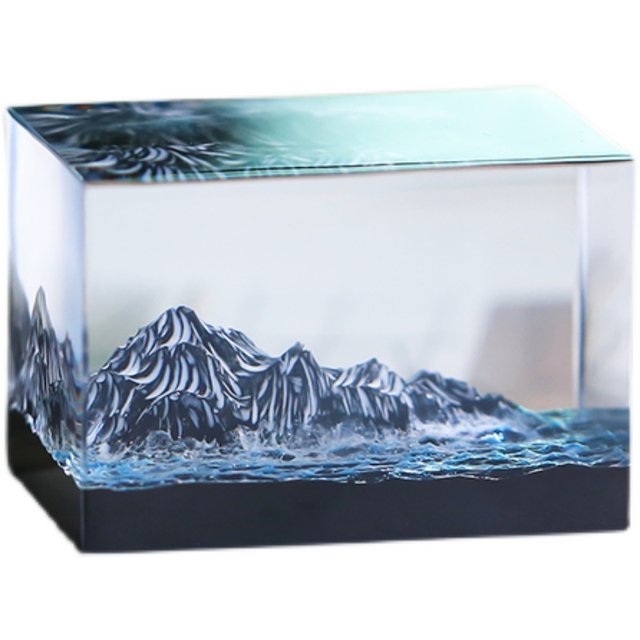 Shuli Starry Sky Mountain and Sea Small Ornaments Desktop Car Resin Drop Finished Product Niche Design Couple Birthday Gift

