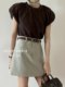 Redlip redlip spring and autumn high-slim high waist commuting versatile A-line skirt denim skirt 68010