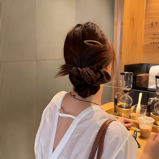 Leopard print retro large large intestine hair ring fat intestine head rope millennium hot girl rubber band female hair tie ball head headdress