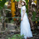 Mesh white skirt for women long spring and autumn new high-waisted temperament big skirt hem tiara skirt