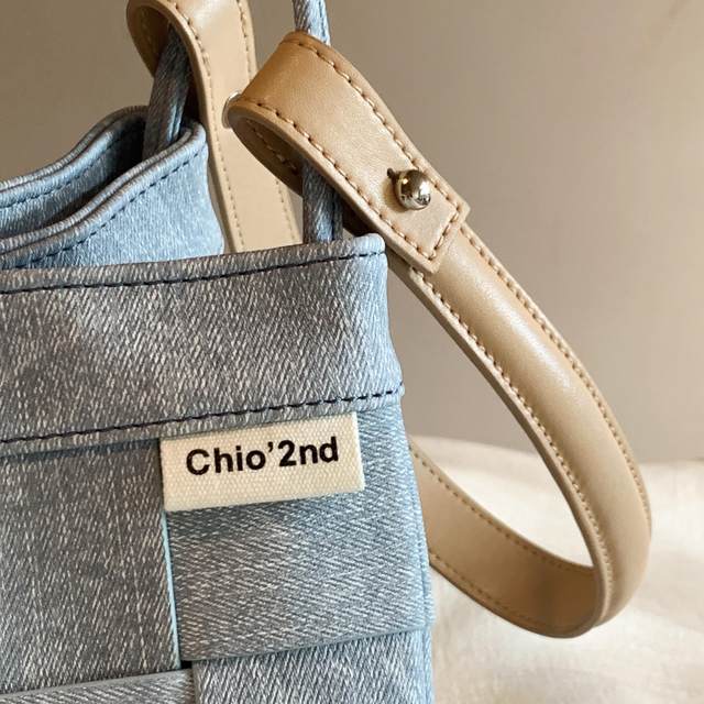 Nanfeng Chio2nd Xia Min Harushima Bucket Bag Women's 2025 New Denim Braided Handle Shoulder Crossbody Bag