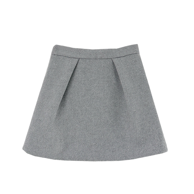 Autumn and winter new woolen skirt female retro casual small small high -waisted A -line panton skirt flower buds skirt