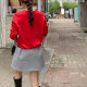 Autumn and winter new woolen skirt female retro casual small small high -waisted A -line panton skirt flower buds skirt