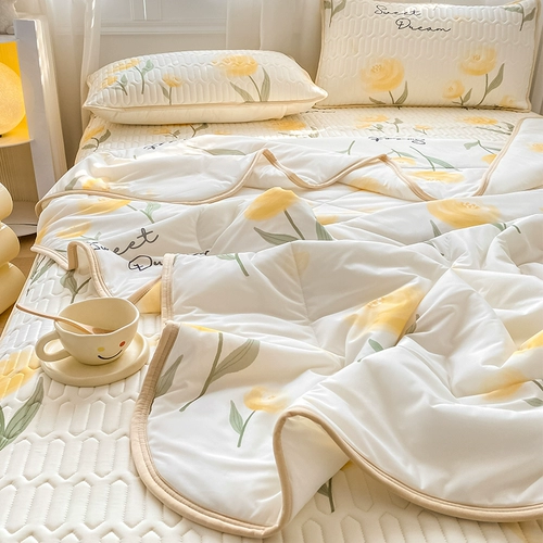 Латексный коврик, летнее одеяло, летний шелковый комплект для школьников, 4 предмета, 3 предмета, можно стирать