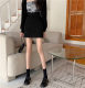 Large -size skirt female spring and autumn 2024 new fat MM high -waisted slim A -line skirt folded hip skirt to cover the belly
