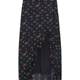 Large size ruffled floral skirt slit skirt for women spring and summer mid-length design high waist slim A-line skirt