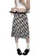
Retro plaid pleated skirt fat mm mid-skirt for women summer mid-length slim college style jk high waist A-line skirt