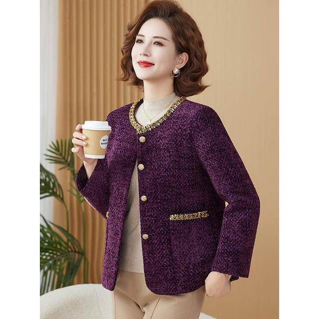 
Xiaoxiangfeng high-end short coat mother's clothing autumn new fashion foreign style slimming and versatile temperament top